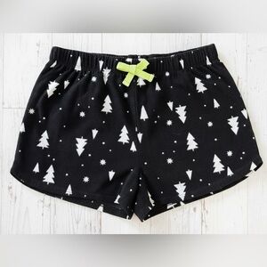 Old Navy Christmas Fleece Shorts Black White Women's‎ XSmall